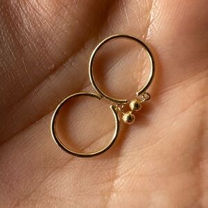 Jack and G Droplet Huggies 14k yellow gold